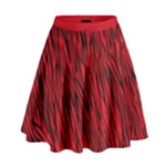 Red Zebra Stripes Animal Print Pattern High Waist Skirt