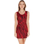 Red Zebra Stripes Animal Print Pattern Bodycon Dress