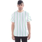 Vertical Stripes - White and Pastel Green Men s Sport Mesh Tee