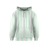 Vertical Stripes - White and Pastel Green Kid s Zipper Hoodie