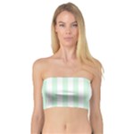 Vertical Stripes - White and Pastel Green Bandeau Top