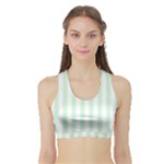 Vertical Stripes - White and Pastel Green Women s Sports Bra with Border