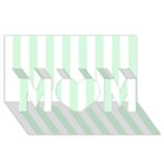 Vertical Stripes - White and Pastel Green MOM 3D Greeting Card (8x4)