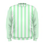 Vertical Stripes - White and Mint Green Men s Sweatshirt