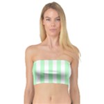 Vertical Stripes - White and Mint Green Bandeau Top