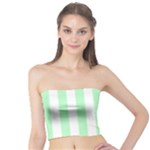 Vertical Stripes - White and Mint Green Tube Top