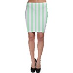 Vertical Stripes - White and Mint Green Bodycon Skirt