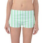 Vertical Stripes - White and Mint Green Reversible Boyleg Bikini Bottoms