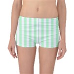 Vertical Stripes - White and Mint Green Boyleg Bikini Bottoms