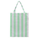 Vertical Stripes - White and Mint Green Classic Tote Bag