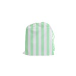 Vertical Stripes - White and Mint Green Drawstring Pouch (XS)