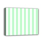 Vertical Stripes - White and Mint Green Deluxe Canvas 14  x 11  (Stretched)