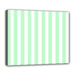 Vertical Stripes - White and Mint Green Deluxe Canvas 24  x 20  (Stretched)