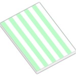 Vertical Stripes - White and Mint Green Large Memo Pads