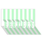 Vertical Stripes - White and Mint Green BEST BRO 3D Greeting Card (8x4)