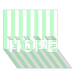 Vertical Stripes - White and Mint Green HOPE 3D Greeting Card (7x5)