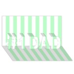 Vertical Stripes - White and Mint Green #1 DAD 3D Greeting Card (8x4)