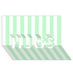 Vertical Stripes - White and Mint Green HUGS 3D Greeting Card (8x4)