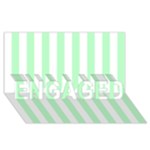 Vertical Stripes - White and Mint Green ENGAGED 3D Greeting Card (8x4)