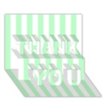 Vertical Stripes - White and Mint Green THANK YOU 3D Greeting Card (7x5)