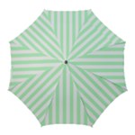 Vertical Stripes - White and Mint Green Golf Umbrella