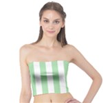 Vertical Stripes - White and Celadon Green Tube Top