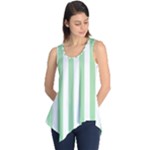 Vertical Stripes - White and Celadon Green Sleeveless Tunic