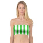 Vertical Stripes - White and Lime Green Bandeau Top