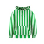 Vertical Stripes - White and Dark Pastel Green Kid s Zipper Hoodie