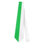 Vertical Stripes - White and Dark Pastel Green Necktie (One Side)