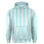 Vertical Stripes - White and Celeste Cyan Men s Pullover Hoodie