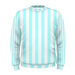 Vertical Stripes - White and Celeste Cyan Men s Sweatshirt