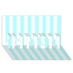 Vertical Stripes - White and Celeste Cyan #1 MOM 3D Greeting Cards (8x4)