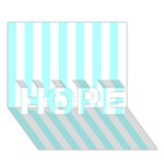 Vertical Stripes - White and Celeste Cyan HOPE 3D Greeting Card (7x5)