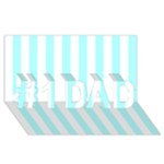 Vertical Stripes - White and Celeste Cyan #1 DAD 3D Greeting Card (8x4)