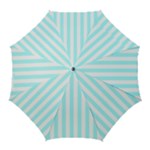 Vertical Stripes - White and Celeste Cyan Golf Umbrella