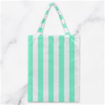 Vertical Stripes - White and Aquamarine Classic Tote Bag