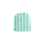 Vertical Stripes - White and Aquamarine Drawstring Pouch (XS)