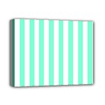 Vertical Stripes - White and Aquamarine Deluxe Canvas 14  x 11  (Stretched)