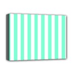 Vertical Stripes - White and Aquamarine Deluxe Canvas 16  x 12  (Stretched)