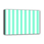 Vertical Stripes - White and Aquamarine Deluxe Canvas 18  x 12  (Stretched)