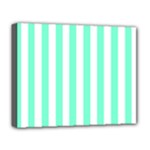 Vertical Stripes - White and Aquamarine Deluxe Canvas 20  x 16  (Stretched)