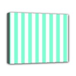 Vertical Stripes - White and Aquamarine Canvas 10  x 8  (Stretched)