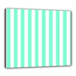 Vertical Stripes - White and Aquamarine Canvas 24  x 20  (Stretched)