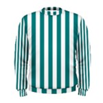 Vertical Stripes - White and Teal Men s Sweatshirt