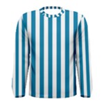 Vertical Stripes - White and Cerulean Men s Long Sleeve T-shirt