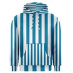 Vertical Stripes - White and Cerulean Men s Pullover Hoodie