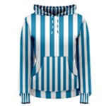 Vertical Stripes - White and Cerulean Women s Pullover Hoodie