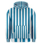 Vertical Stripes - White and Cerulean Men s Zipper Hoodie