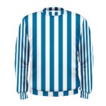 Vertical Stripes - White and Cerulean Men s Sweatshirt